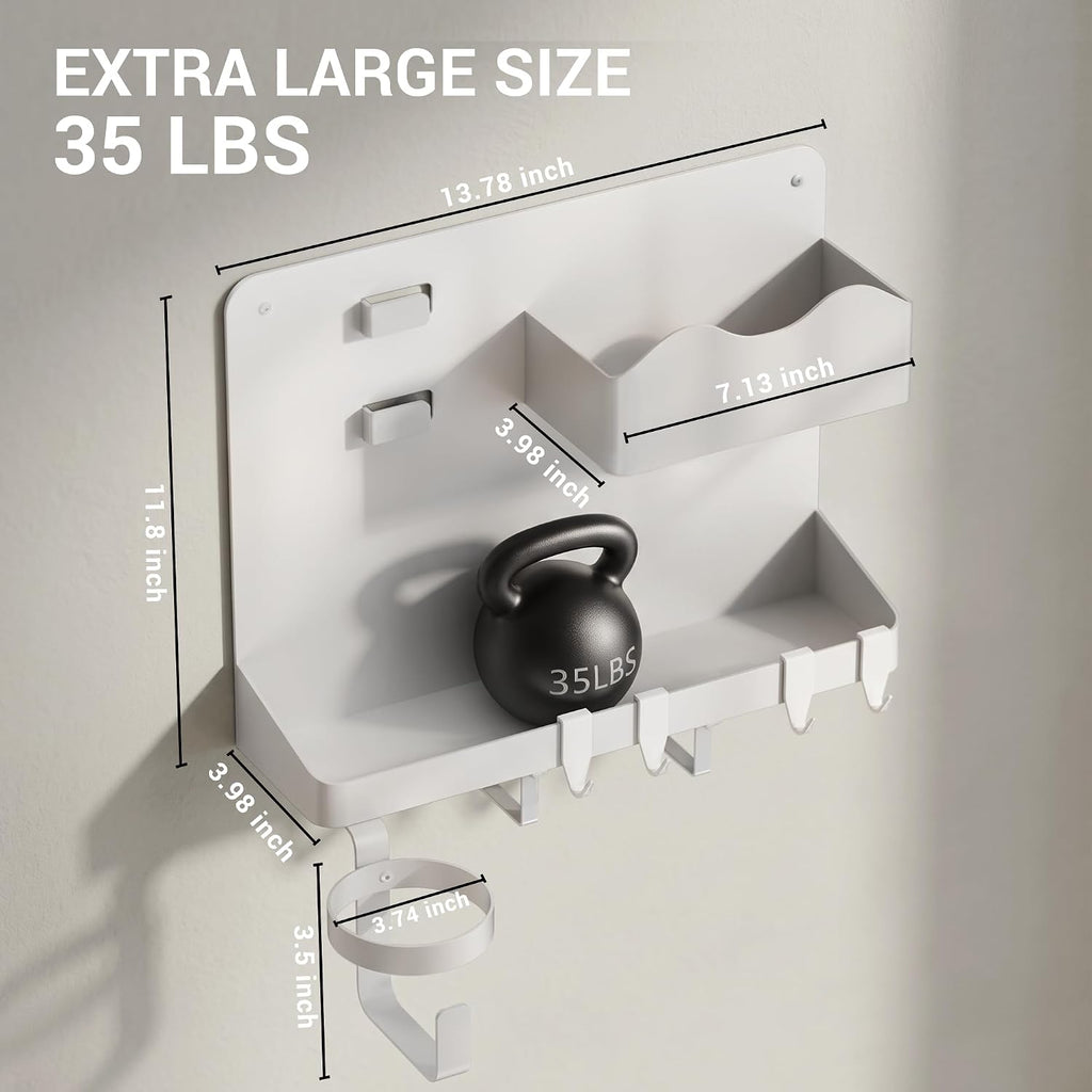 Bedside Shelf, Dorm Room Essentials Metal Floating Shelves (White)
