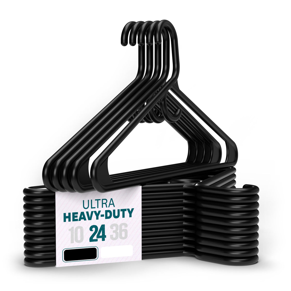 Ultra Heavy Duty Plastic Clothes Hangers – White Strong Durable Coat & Suit Hangers – Thick Plastic Closet Organizer Hangers (White, 10)