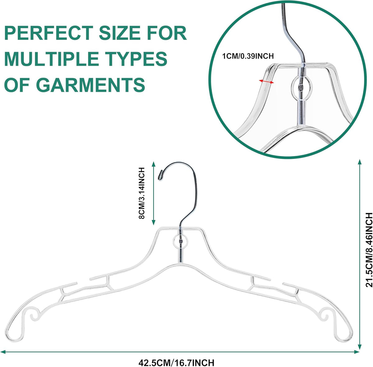 Quality Clear Hangers 12 Pack - Crystal Hangers for Clothes - Durable Plastic Hanger Set - Invisible Dress for Suits - Heavy Duty - Nonslip Coat and Shirt