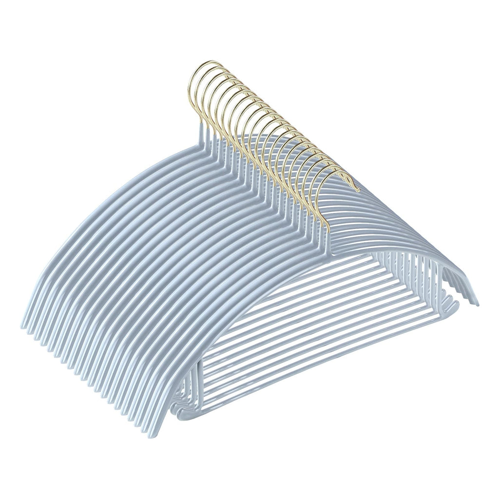 MOPALL Clothes Hangers Non Slip Rubber Coating Metal Hanger, 20 Pack, White
