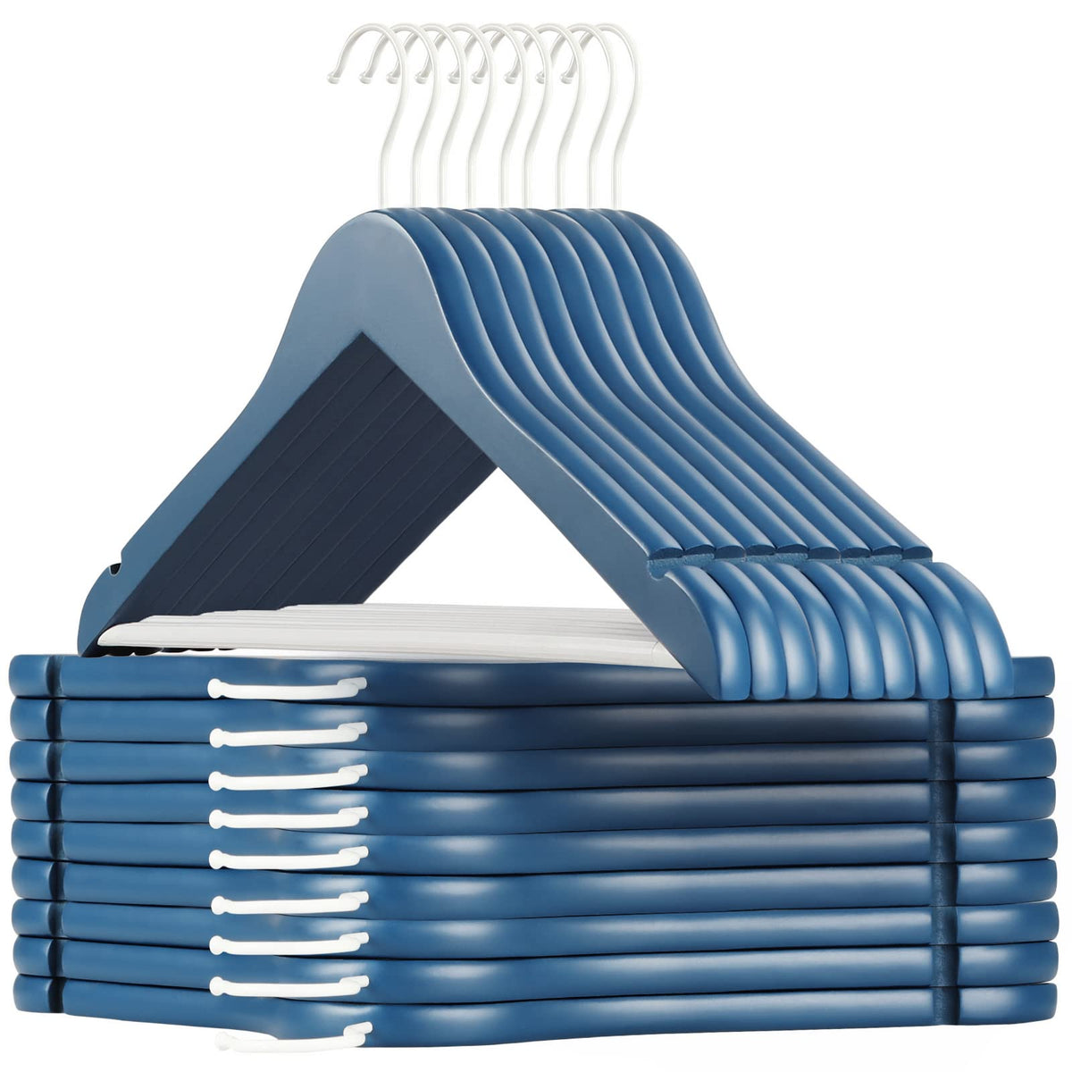 TOPIA HANGER Wooden Hangers 30 Pack, Wood Clothes Hanger Natural