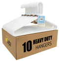 Quality White Plastic Hangers 30 Pack - Super Thick Heavy Duty Multipack for Clothes - Strong Standard Closet Clothing Hangers with Hook for Scarves and Belts-17 for Coats (White, 30)