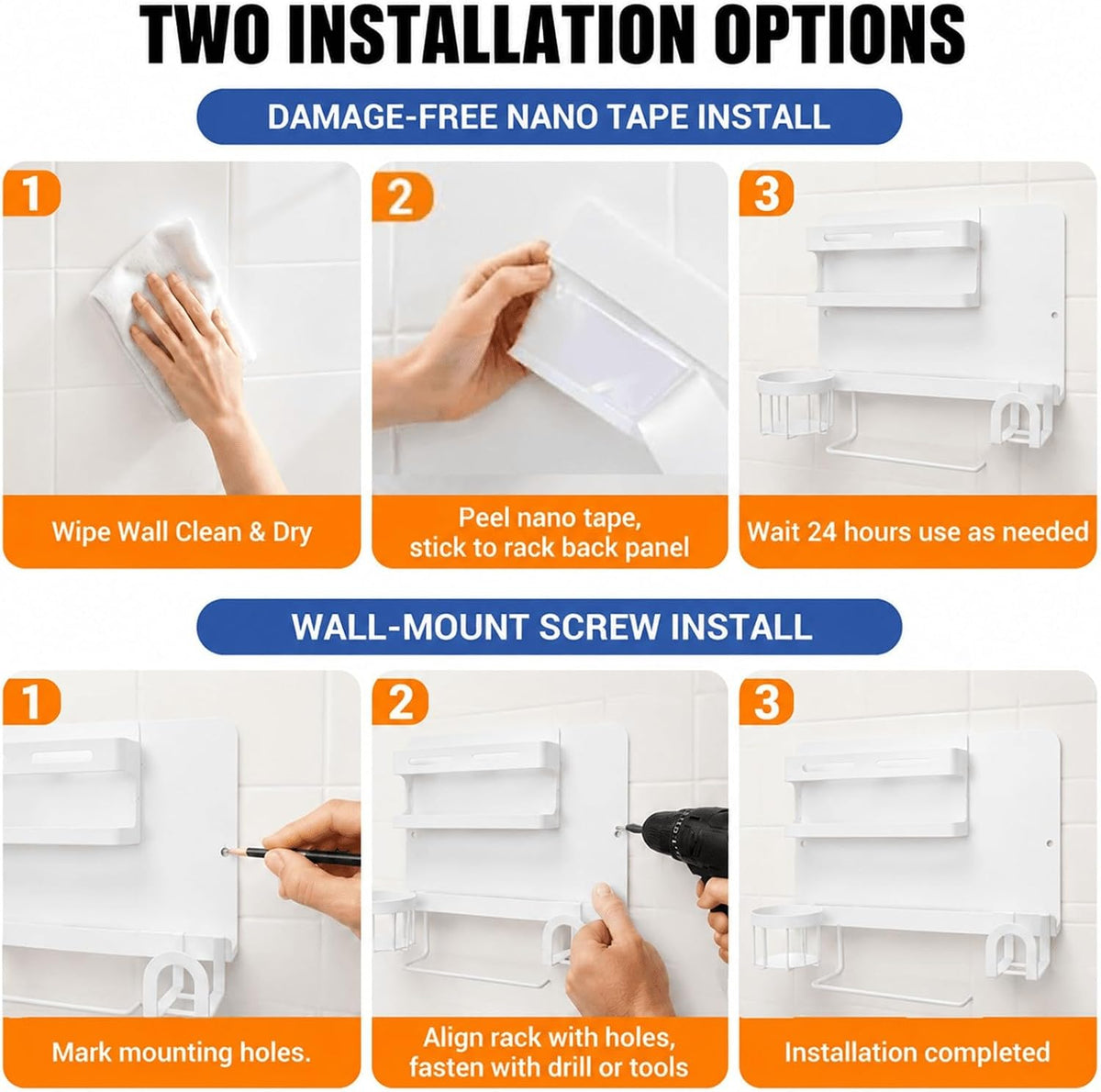 Floating Bedside Wall Shelf,【Metal】 Wall Organizer for College Dorm Decor