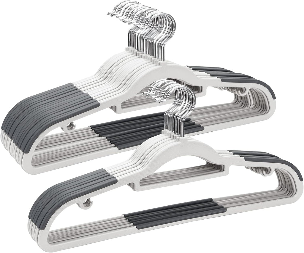 Plastic Hangers 30 Pack, Non Slip Slim Clothes Hangers