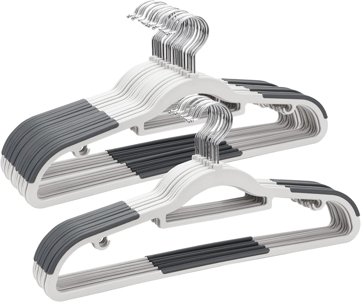 Plastic Hangers 30 Pack, Non Slip Slim Clothes Hangers