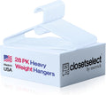 Closetselect Ultra Heavy Duty Hangers 28 Pack - Thick White Clothes Hangers