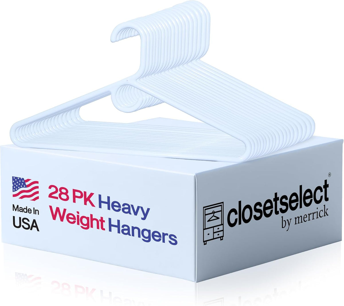 Closetselect Ultra Heavy Duty Hangers 28 Pack - Thick White Clothes Hangers