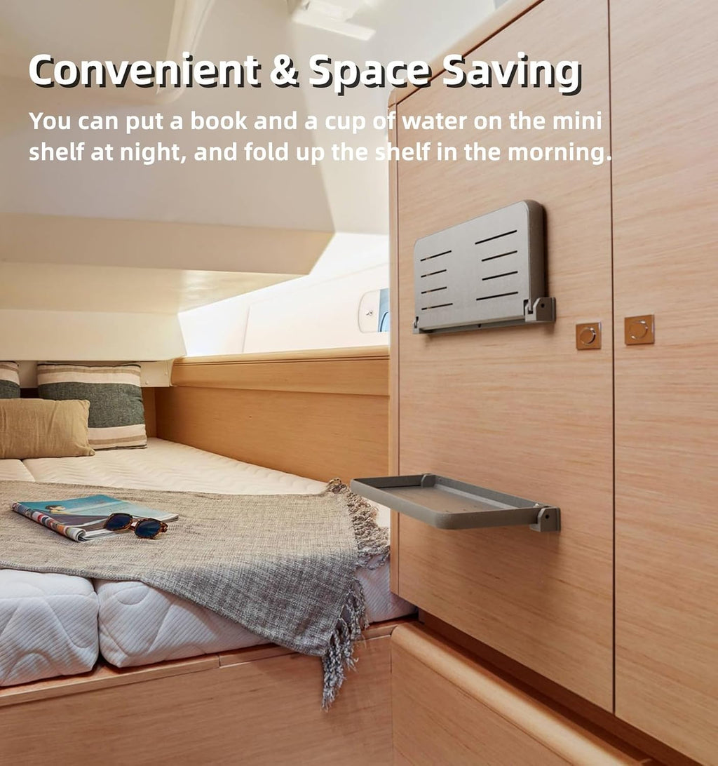 Aluminum RV Folding Shelf 12 Inch Wall Mounted Fold Down Shelves