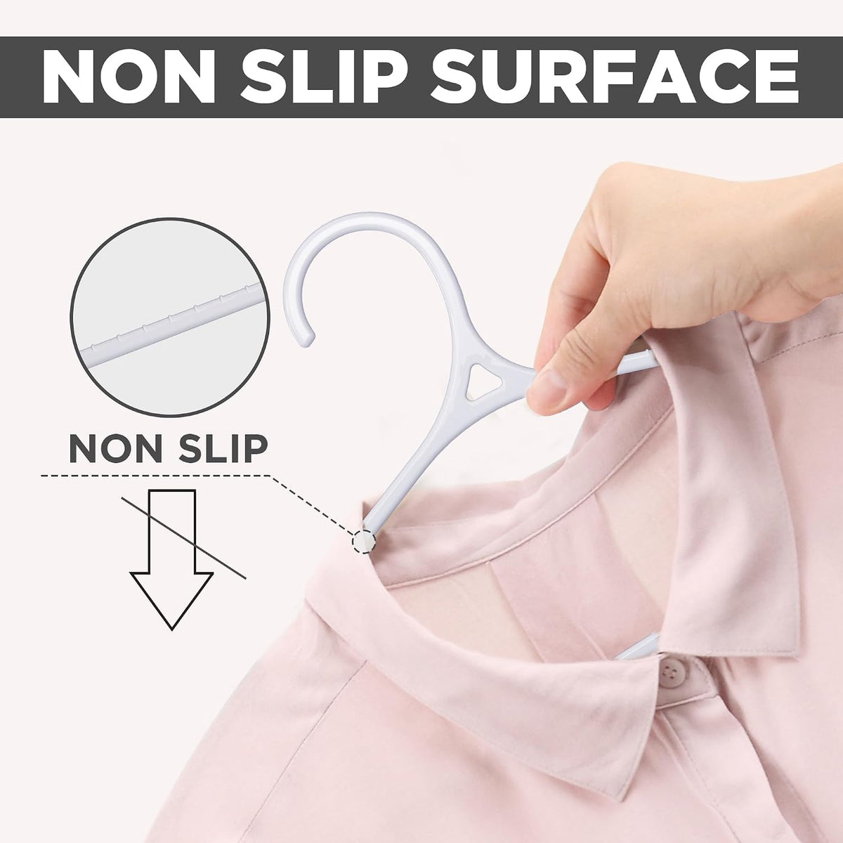 Utopia Home Plastic Hangers 20 Pack – Non-Slip with Pants Bar White