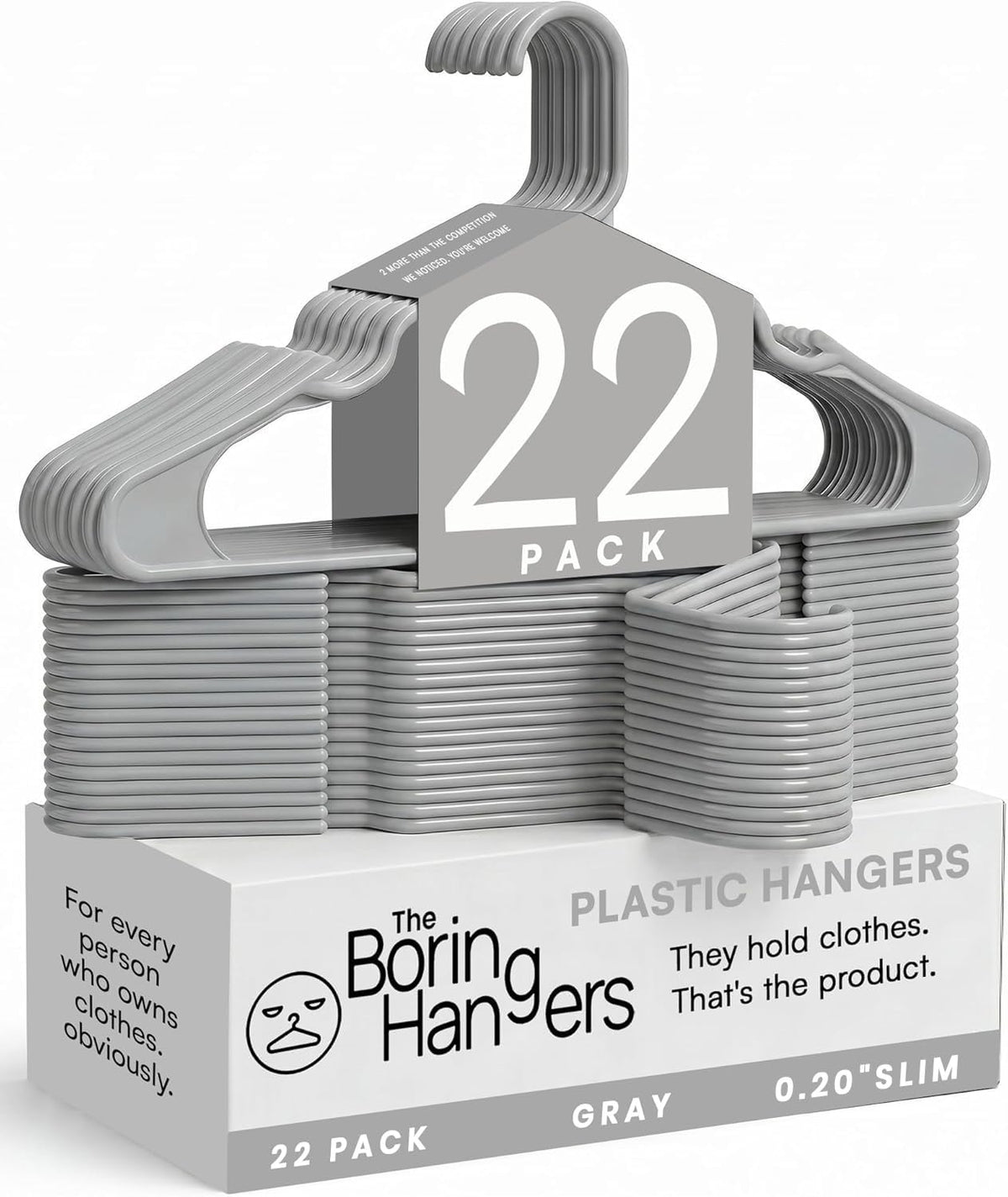 White Plastic Hangers 55 Pack - 10 lb Heavy Duty Plastic Clothes Hangers for Closet - 0.20" Thin, Slim & Space Saving White Coat Hangers for Shirts, Dresses, Jackets, Pants