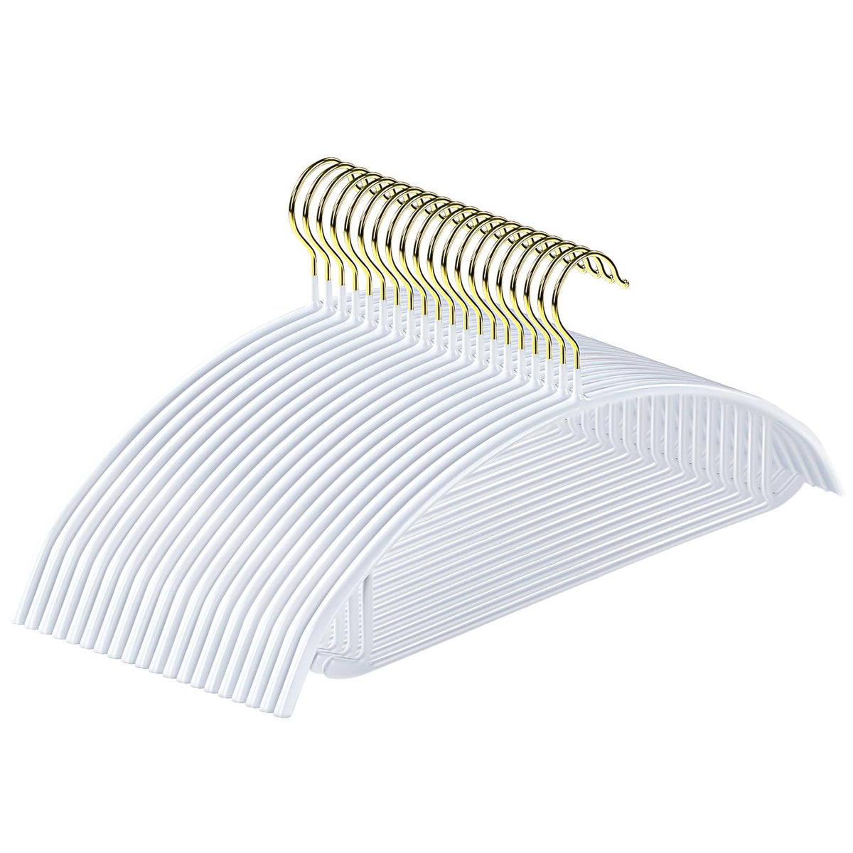 MOPALL Clothes Hangers Non Slip Rubber Coating Metal Hanger, 20 Pack, White