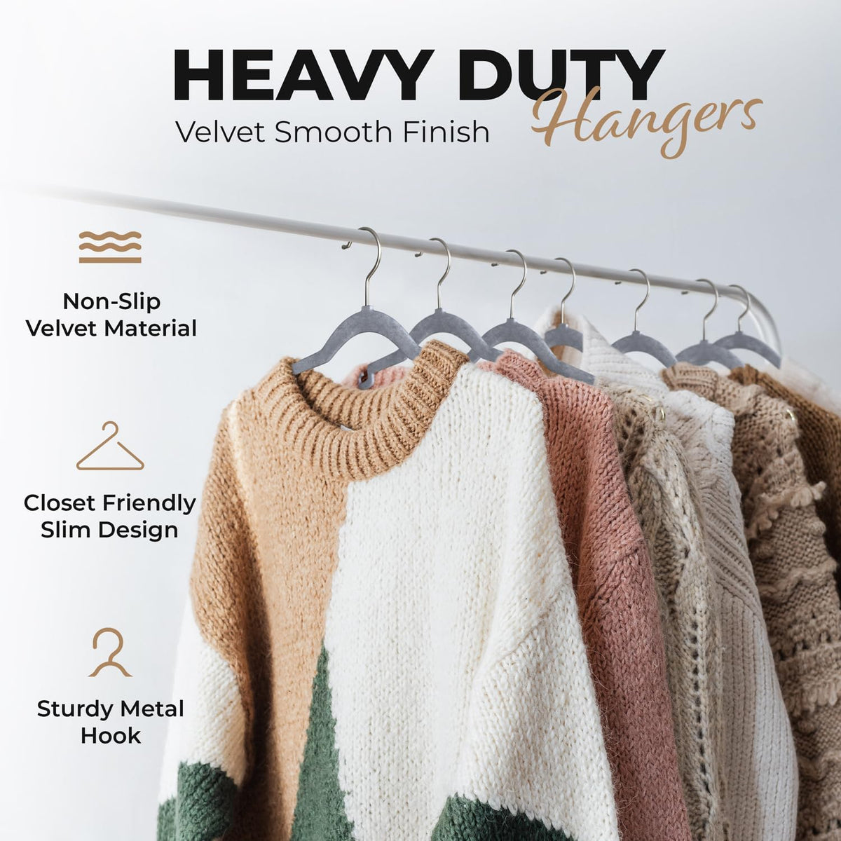 Our Modern Space 100 Pack Velvet Hanger for Shirt Pants Dresses Skirts Suits Jackets - Slim Space Saving Design - Standard Coat Hanger - Sturdy & Durable Design with Shoulder Grooves Hook