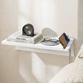 White Floating Nightstand Pine Small Bedside Table Wall Mounted