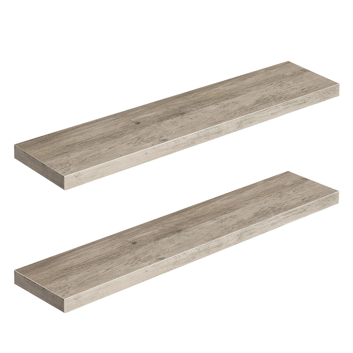 HOOBRO Floating Shelves for Wall, Wall Mounted Shelf Set of 2, 15.7" Hanging Shelf with Invisible Brackets, for Wall Decor Storage in Bathroom Bedroom Kitchen Living Room Office, Rustic Brown BF40BJ01