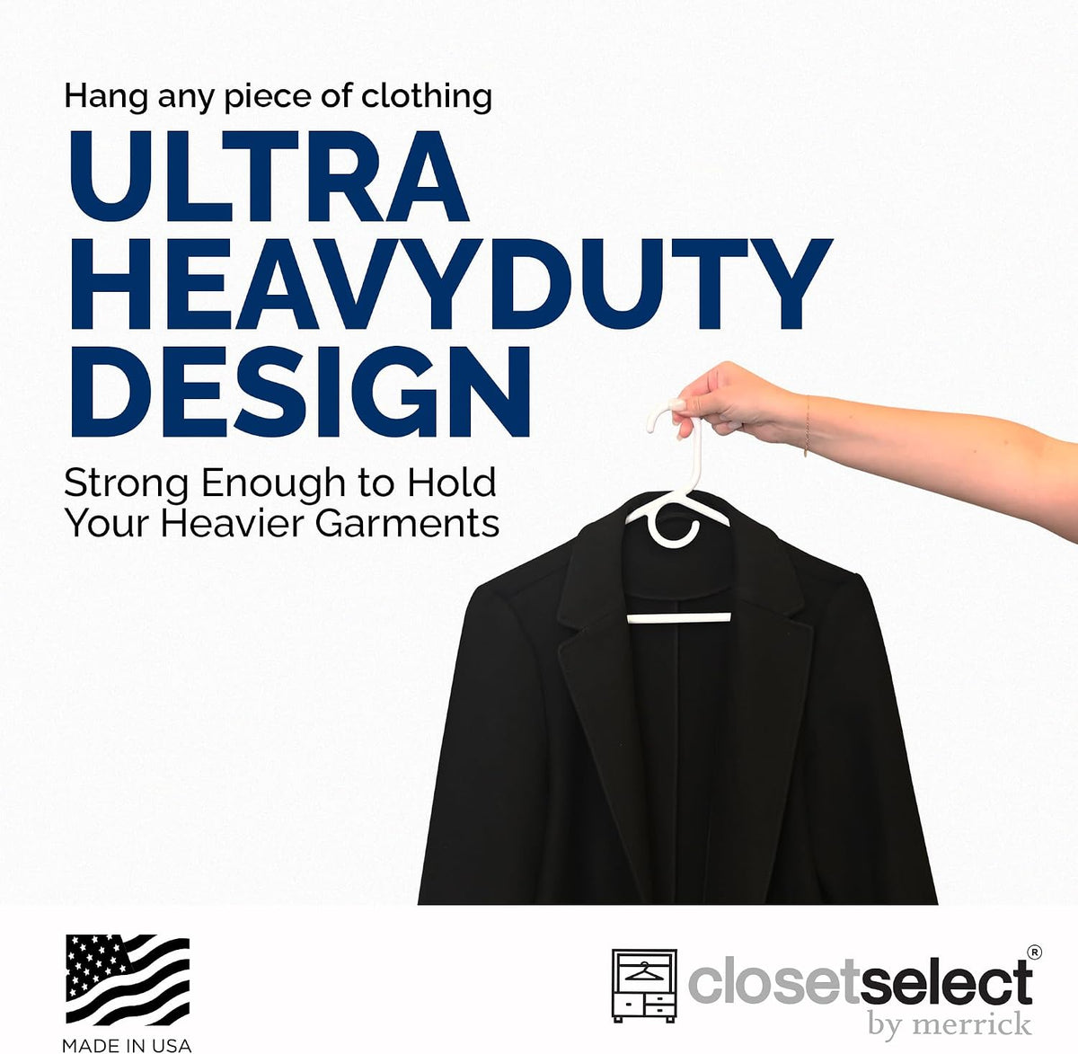 Closetselect Ultra Heavy Duty Hangers 28 Pack - Thick White Clothes Hangers