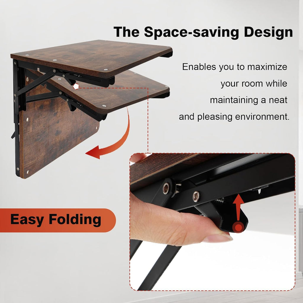Folding Shelf Wall Mounted, 16.5inches Floating Desk for Small Space