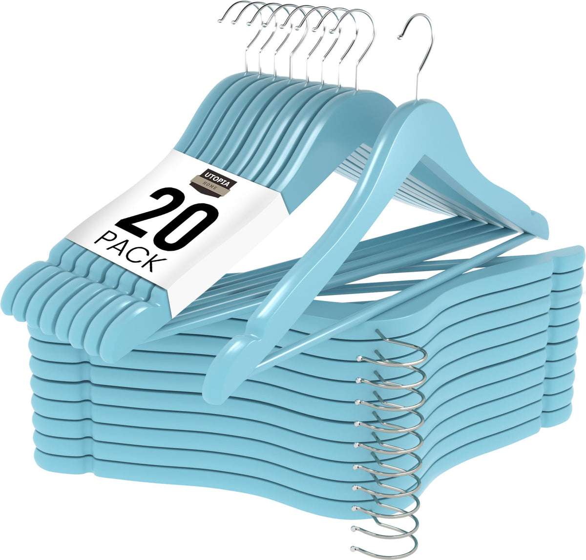 Utopia Home Wooden Hangers 20 Pack – Slim Suit Hangers Natural