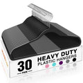 HOUSE DAY Non Slip Plastic Clothes Hangers 60 Pack with Rubber Pads, Grey