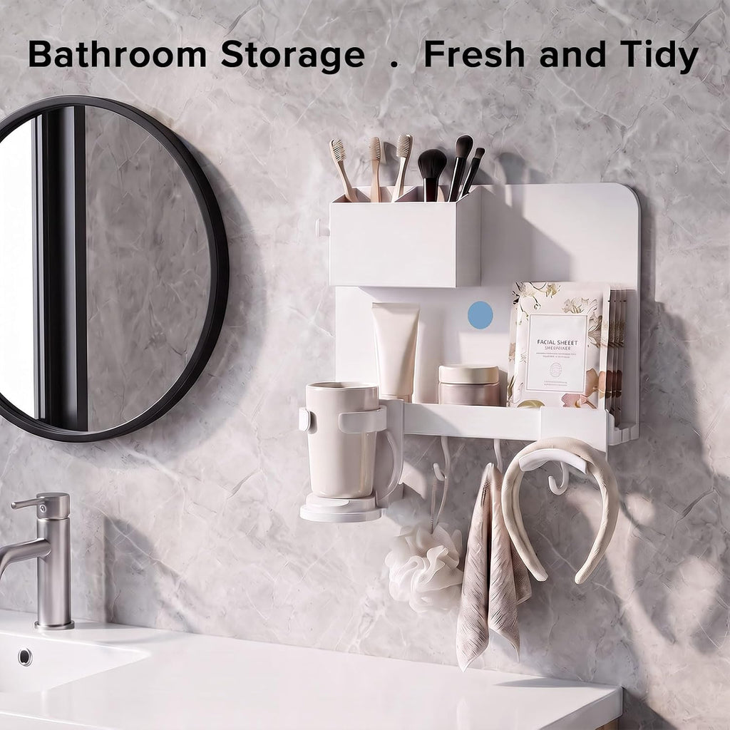 Bedside Shelf Wall Mount, Adhesive Floating Shelves for Dorm Room Organizer