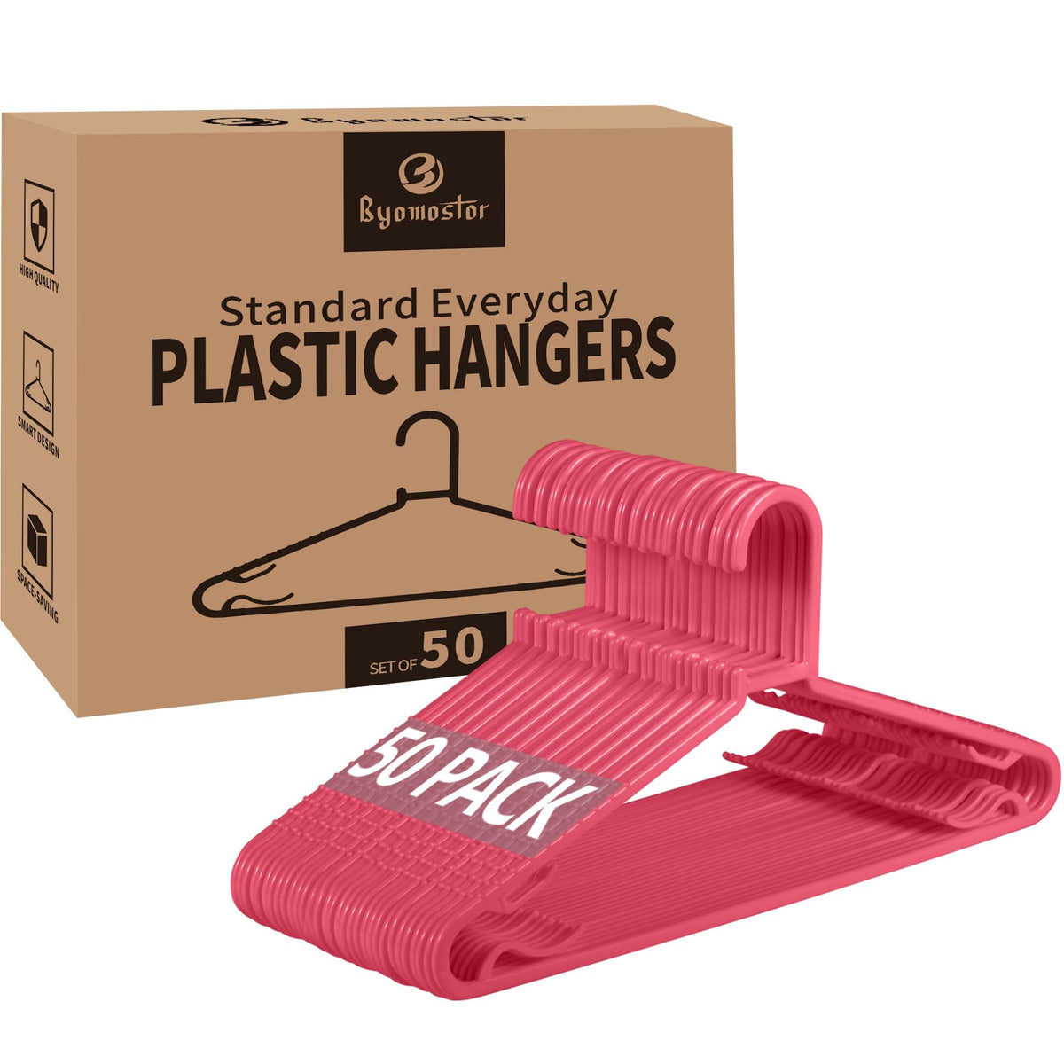 Byomostor Plastic Hangers 50 Pack