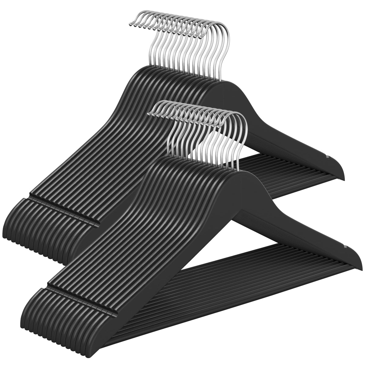 SONGMICS Wooden Hangers, 30 Pack, Basic Wood Clothes Hangers, Space Saving