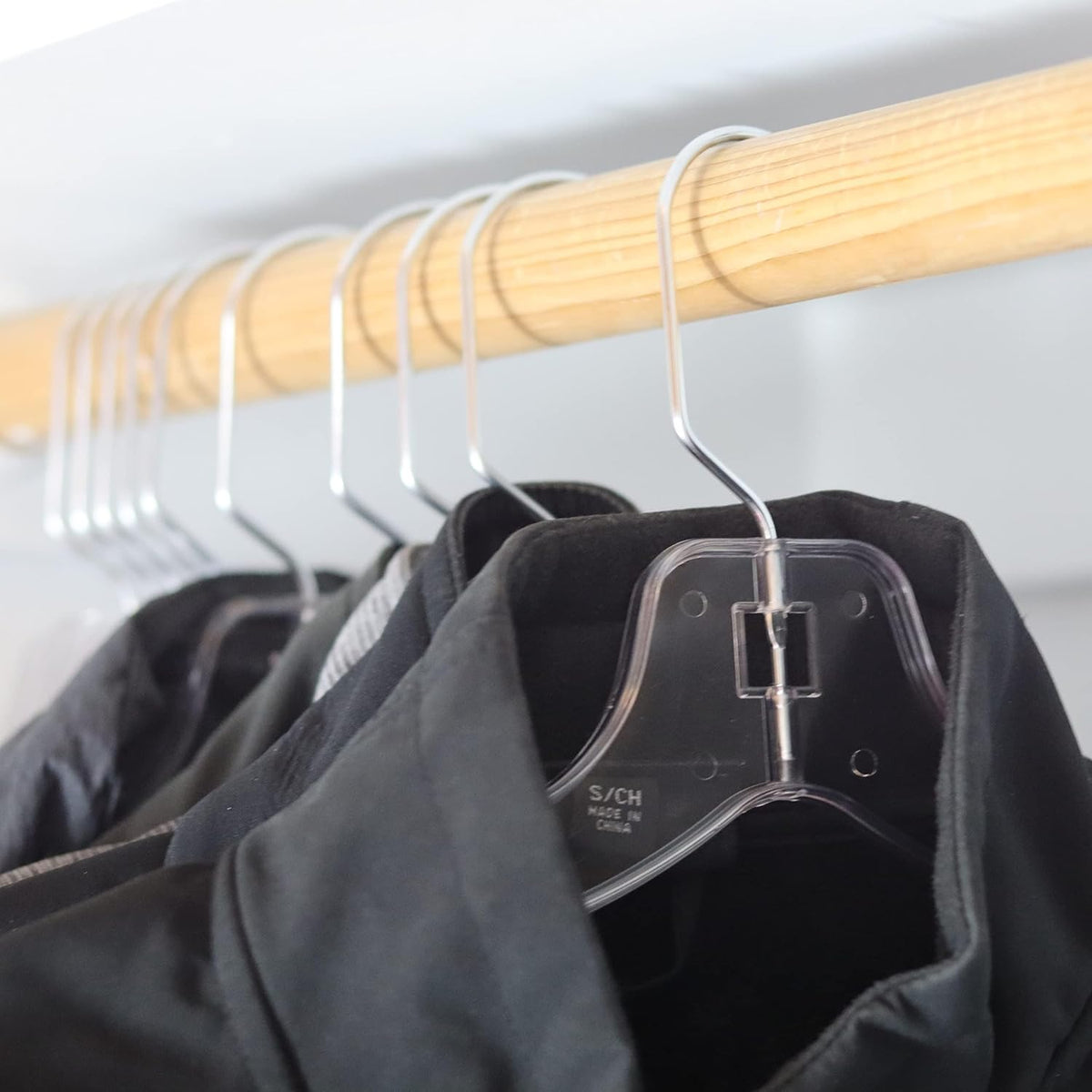 DEILSY™ Clear Plastic Hangers 12 Pack Durable Plastic Shirt Hangers