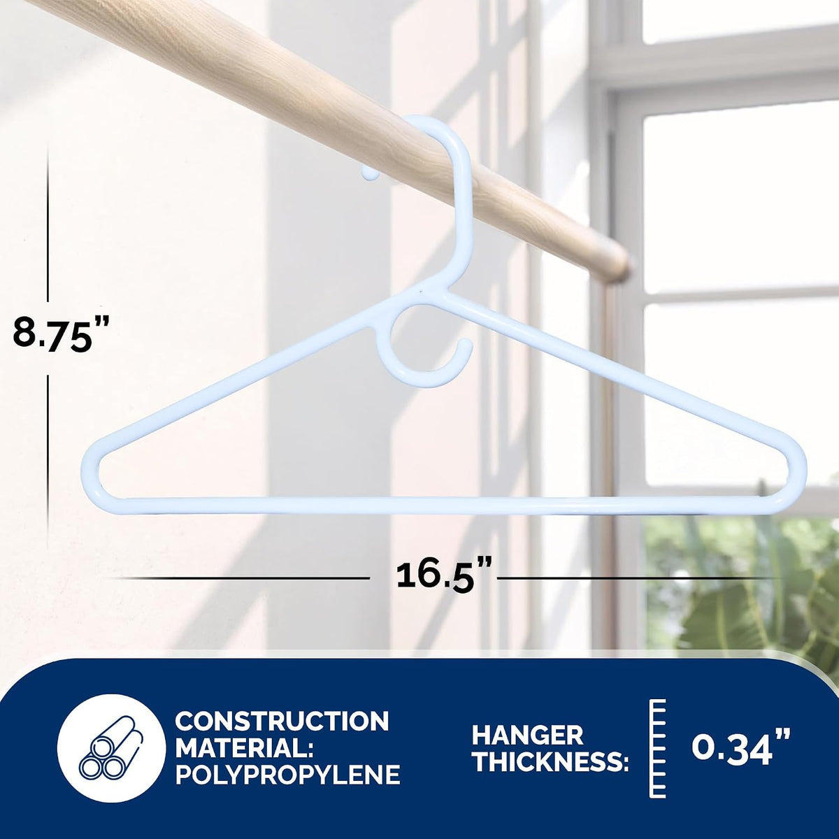 Closetselect Ultra Heavy Duty Hangers 28 Pack - Thick White Clothes Hangers