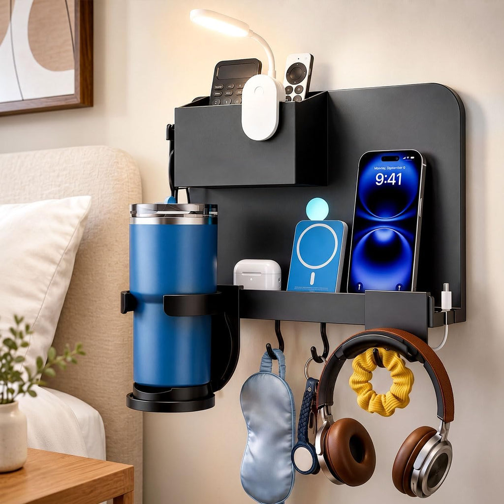 Floating Shelves for Bedside Shelf, Stick On No Drill Bedside Wall Shelf