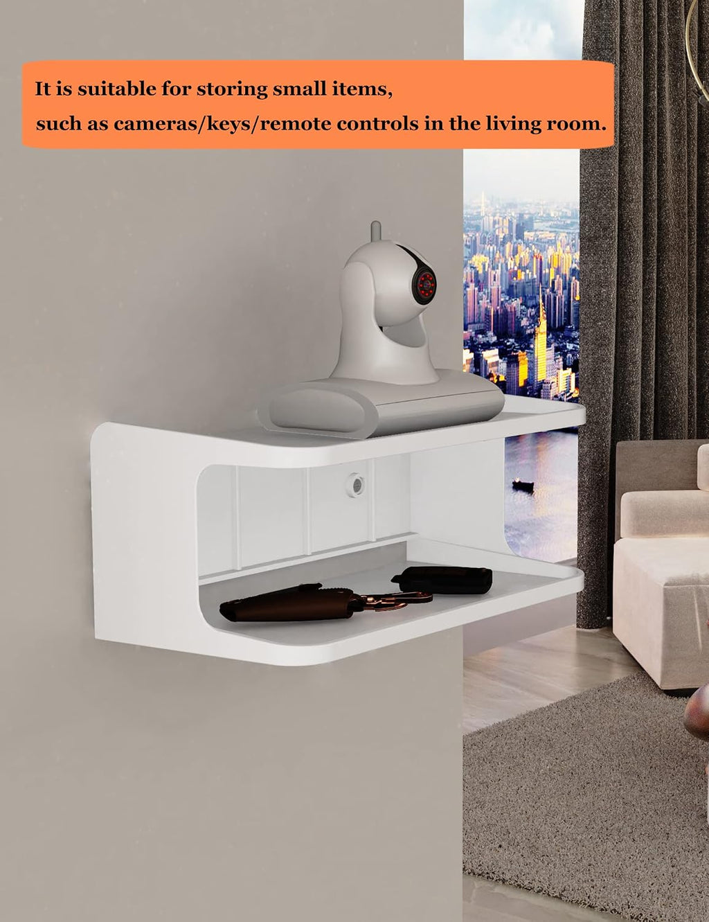 Bedside Shelf Accessories Organizer for Bedroom, (White)