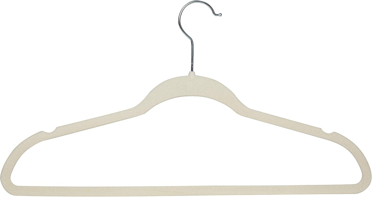 Simplify 10 Super Slim Velvet Huggable Hangers in Ivory