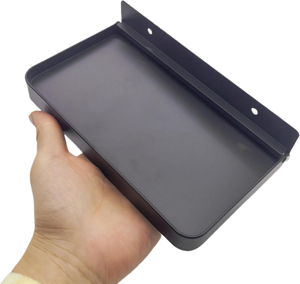 Bathroom wall-Mounted Tray, Small Aluminum Foldable Bracket, Storage Rack for Small Items, Suitable for Toilets, Bedside, and washbasins (Black)