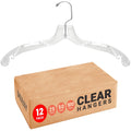 DEILSY™ Clear Plastic Hangers 12 Pack Durable Plastic Shirt Hangers