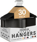 Utopia Home Wooden Hangers 30 Pack – Slim Suit Hangers Natural