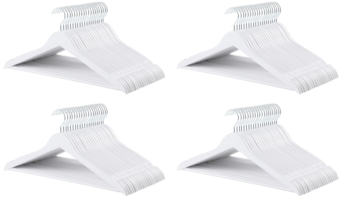 Amazon Basics Durable Wooden Suit Clothes Hangers, Closet Organizer, Cherry, 20-Pack