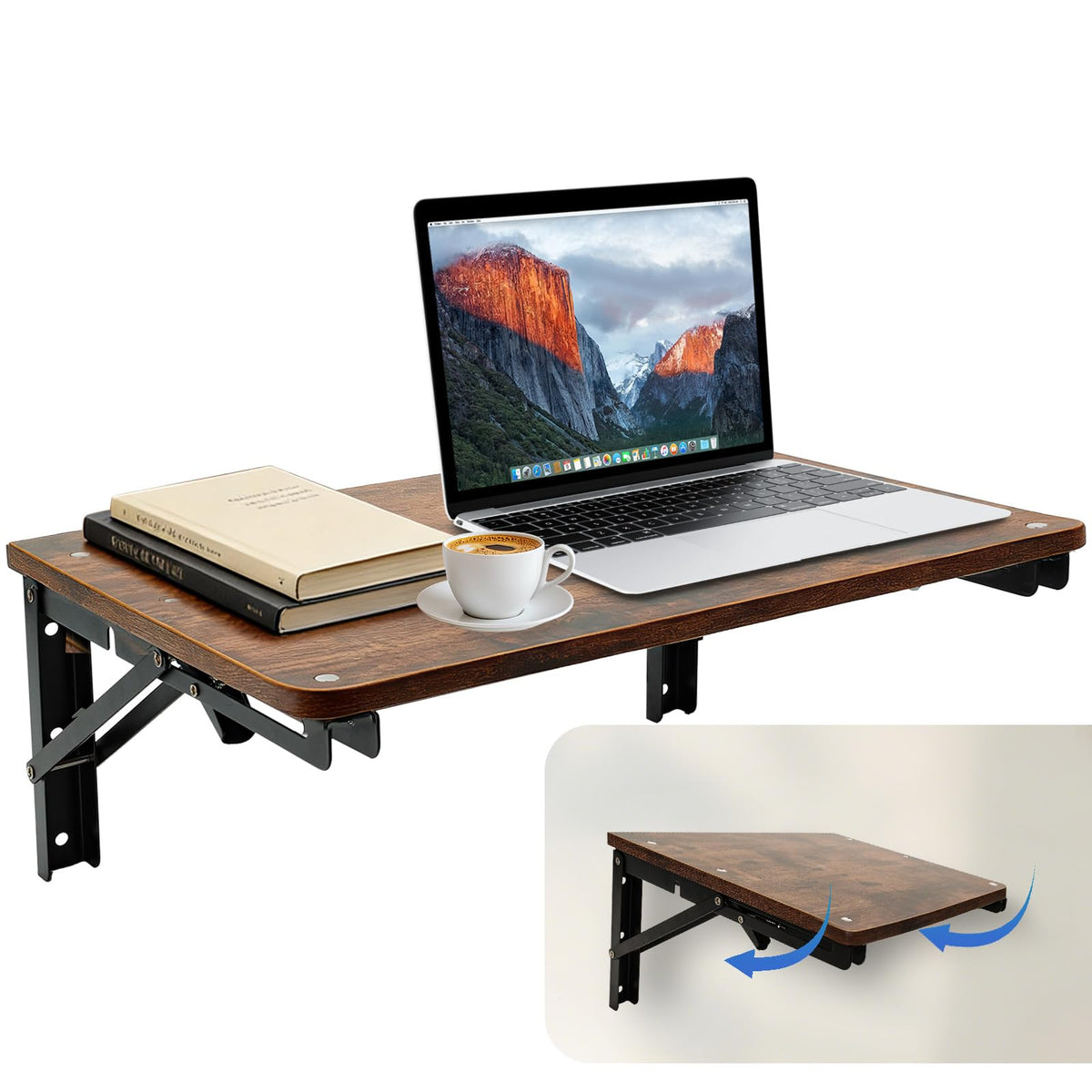 Folding Shelf Wall Mounted, 16.5inches Floating Desk for Small Space