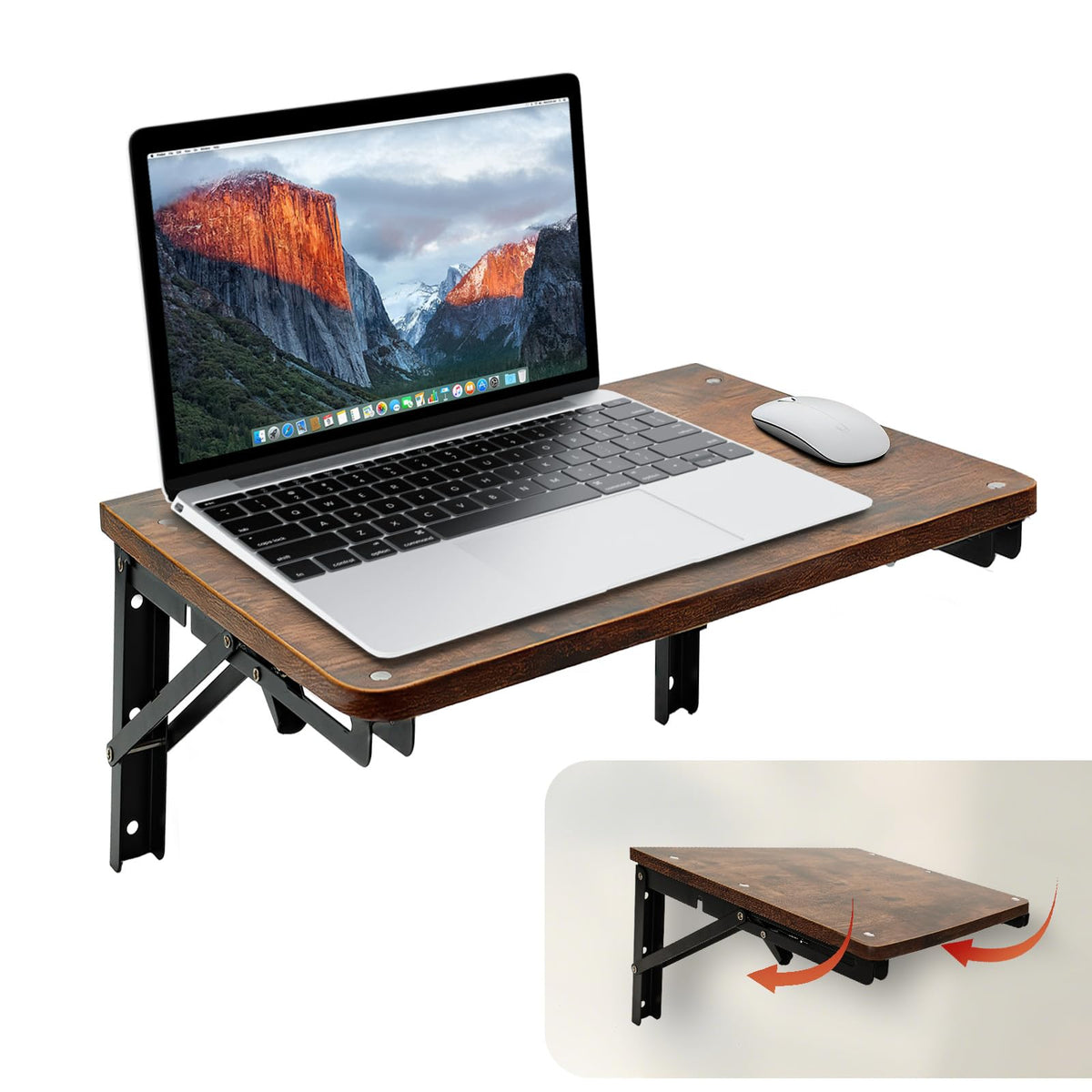 Folding Shelf Wall Mounted, 16.5inches Floating Desk for Small Space