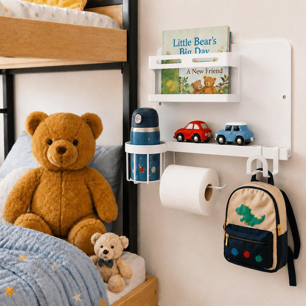 Floating Bedside Wall Shelf,【Metal】 Wall Organizer for College Dorm Decor