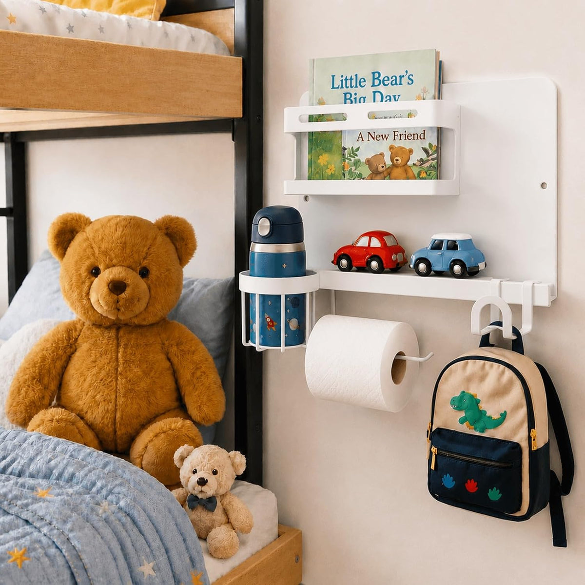 Floating Bedside Wall Shelf,【Metal】 Wall Organizer for College Dorm Decor