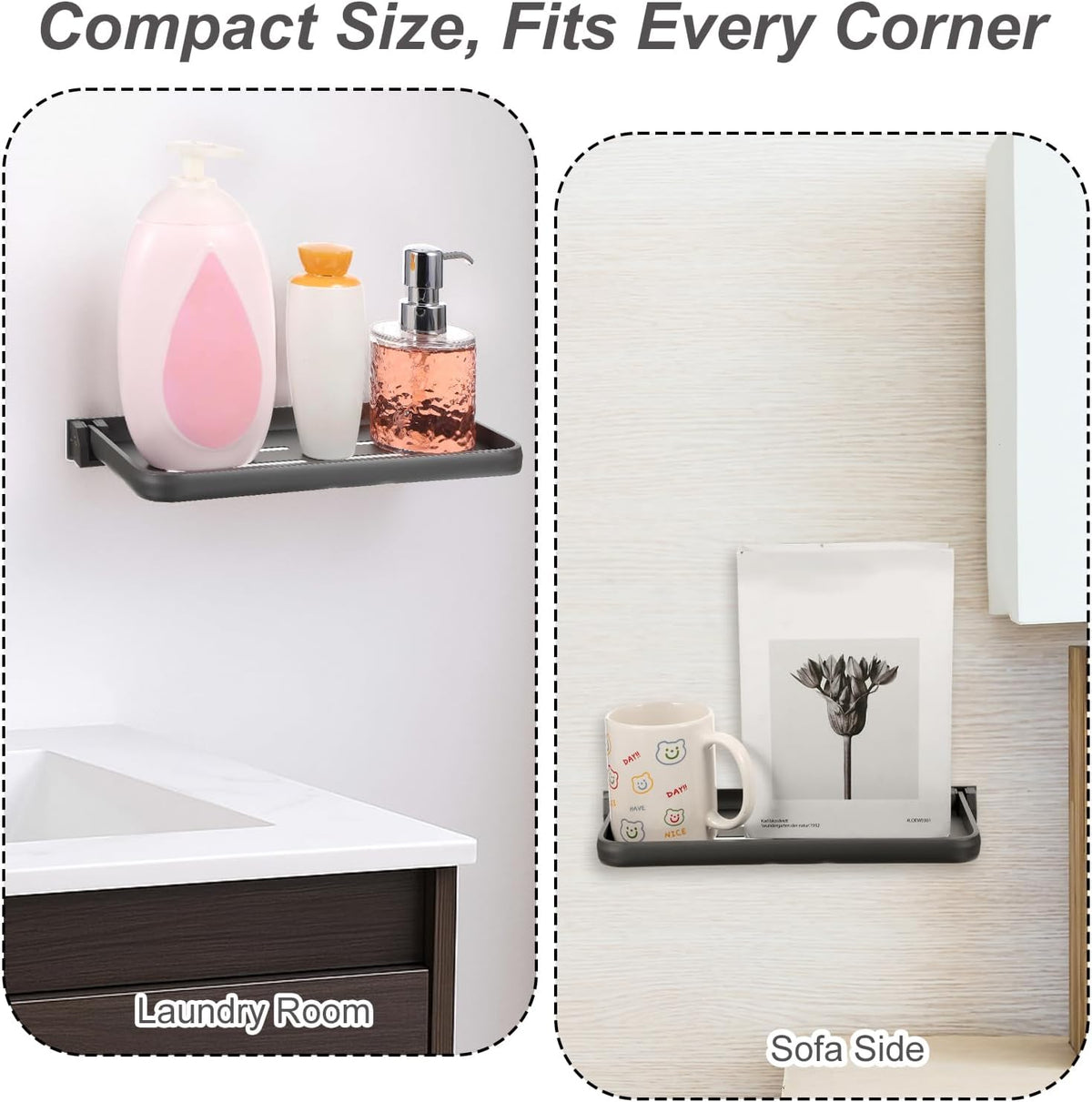 3 Pack RV Aluminum Fold Down Wall Shelf, Sturdy Wall-Mounted Folding Shelf Foldable Camper Accessory for Bathroom Kitchen Bedroom Organization RV Furniture Parts Hardware for Inside