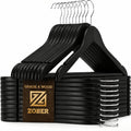 Zober Wooden Hangers 20 Pack, Heavy Duty Clothes Hangers, Non Slip, Vintage