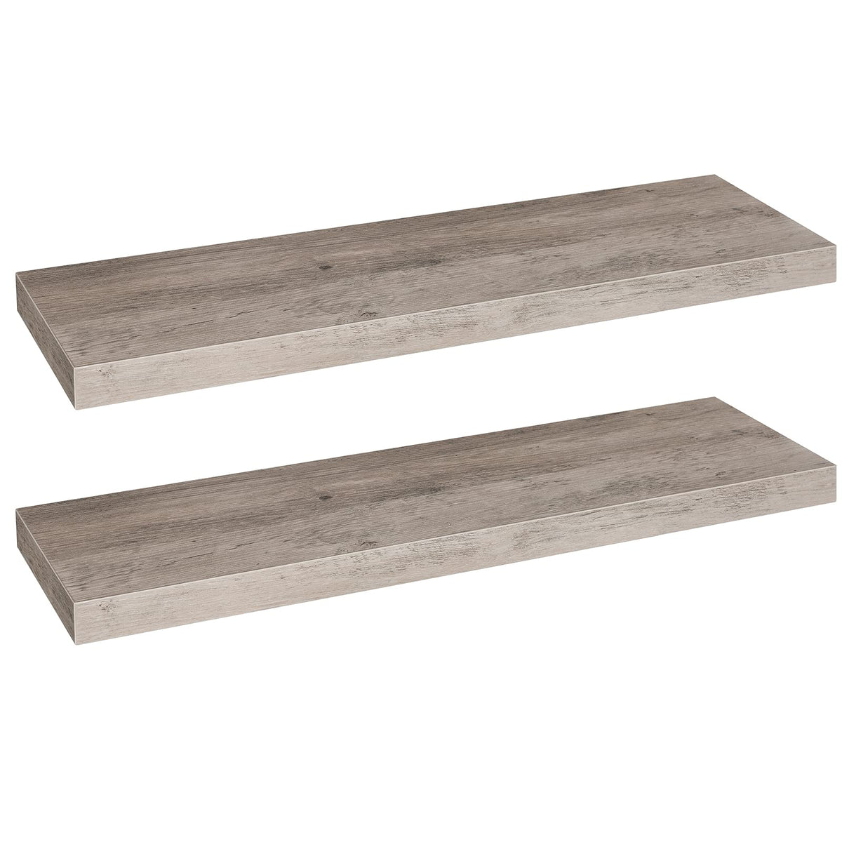 HOOBRO Floating Shelves for Wall, Wall Mounted Shelf Set of 2, 15.7" Hanging Shelf with Invisible Brackets, for Wall Decor Storage in Bathroom Bedroom Kitchen Living Room Office, Rustic Brown BF40BJ01