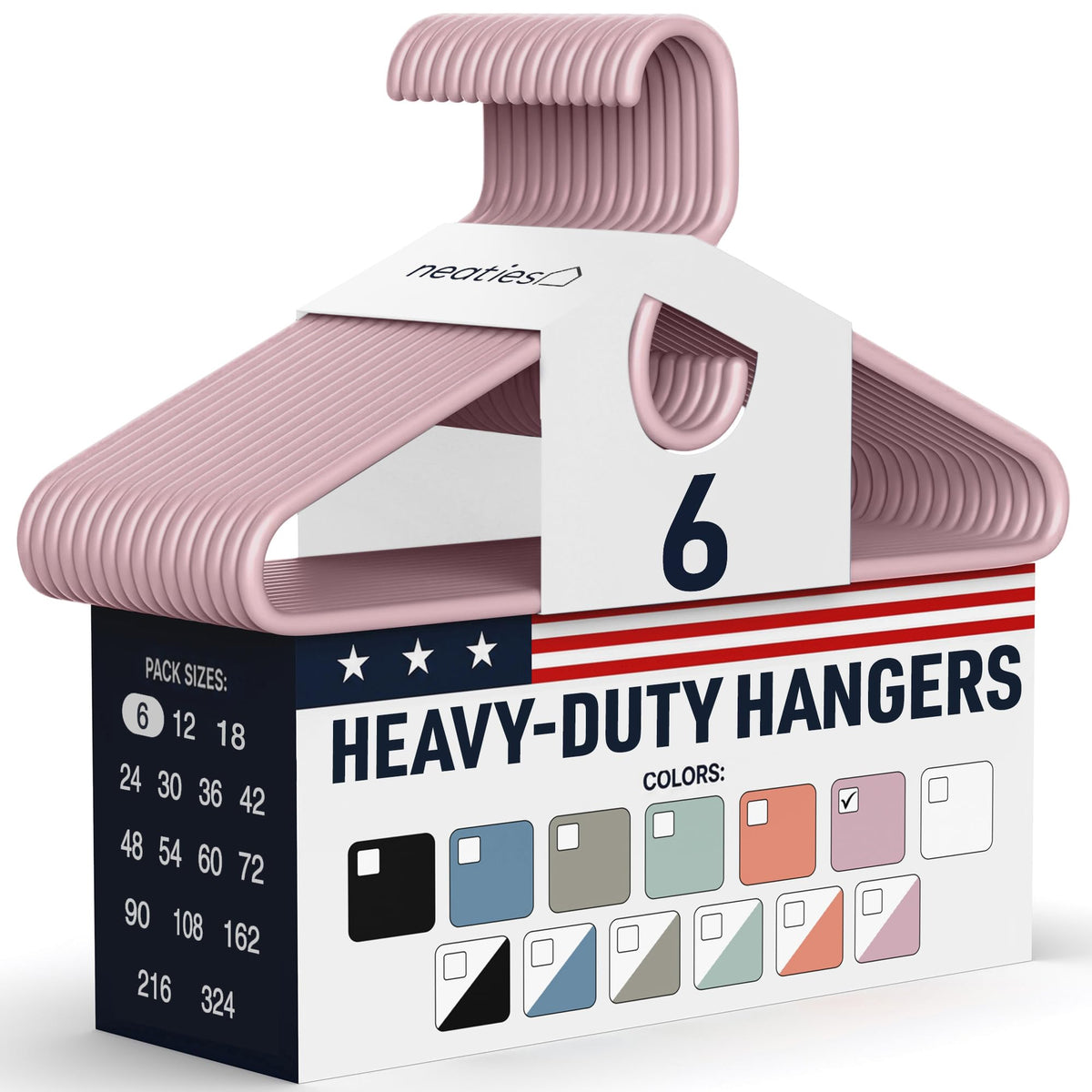 Heavy Duty Clothes Hangers 18 Pack – Made in the USA – 8lb Capacity Plastic Hangers for Adult Clothing – Durable for Pants, Coats, Jackets, or Jeans – White