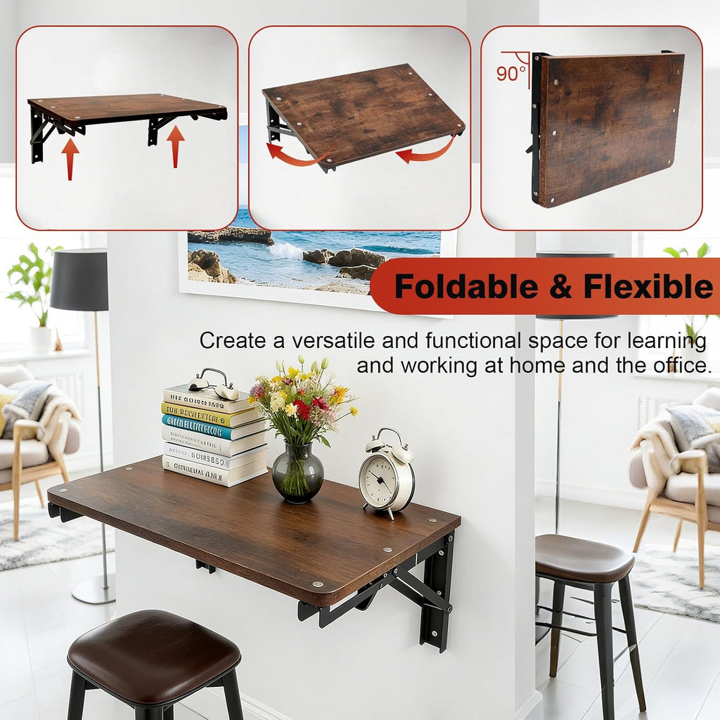 Folding Shelf Wall Mounted, 16.5inches Floating Desk for Small Space
