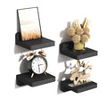 SRIWATANA Black Mini Floating Shelves, Set of 4 Small Wall Display Shelf