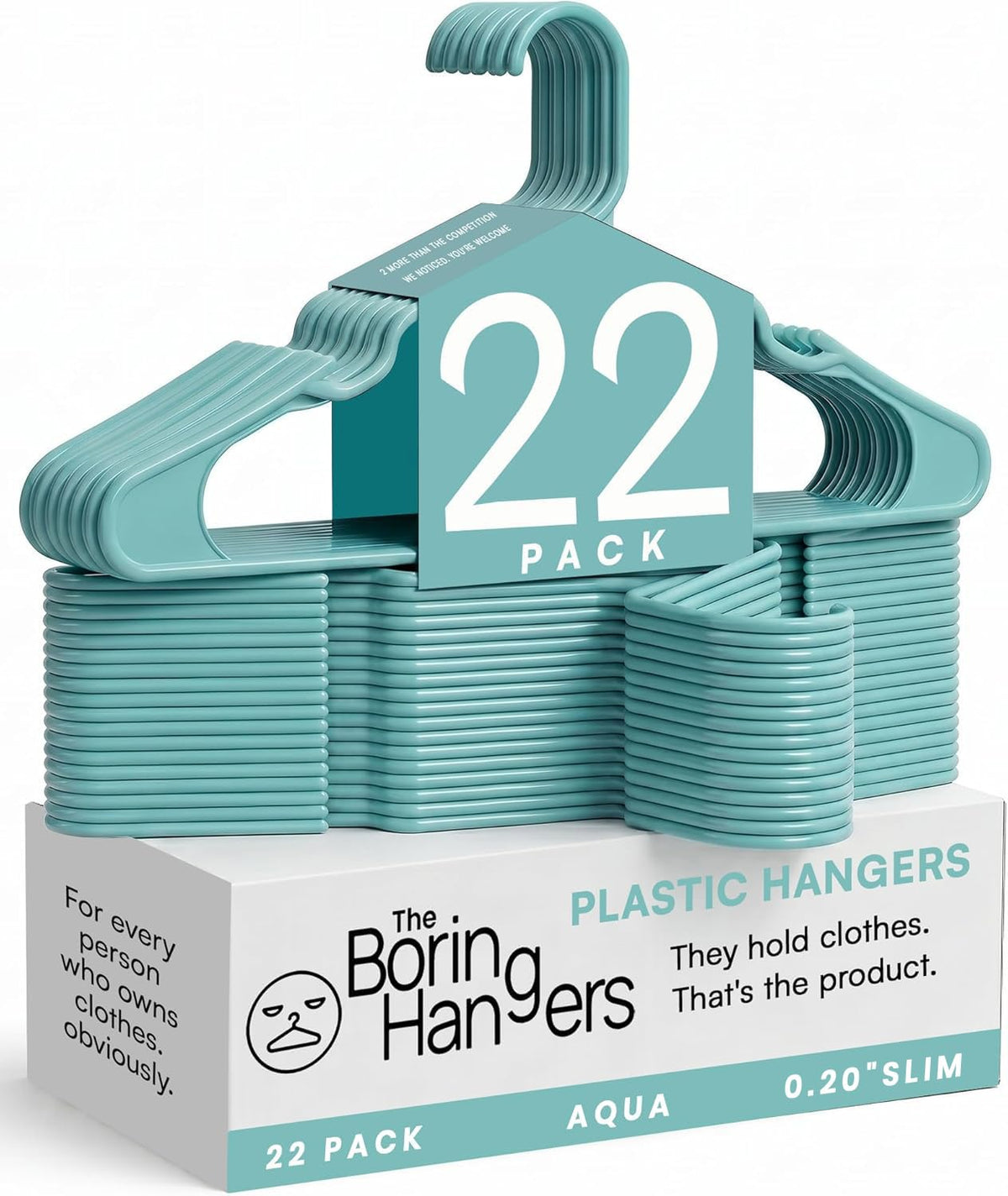 White Plastic Hangers 55 Pack - 10 lb Heavy Duty Plastic Clothes Hangers for Closet - 0.20" Thin, Slim & Space Saving White Coat Hangers for Shirts, Dresses, Jackets, Pants