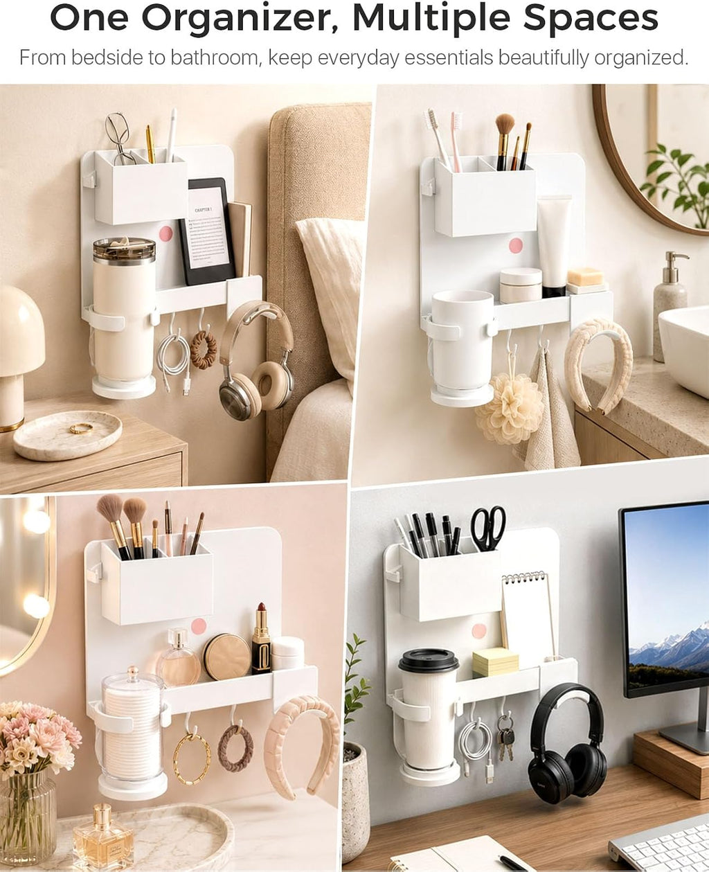Floating Shelves for Bedside Shelf, No Drill Stick On Bedside Wall Shelf