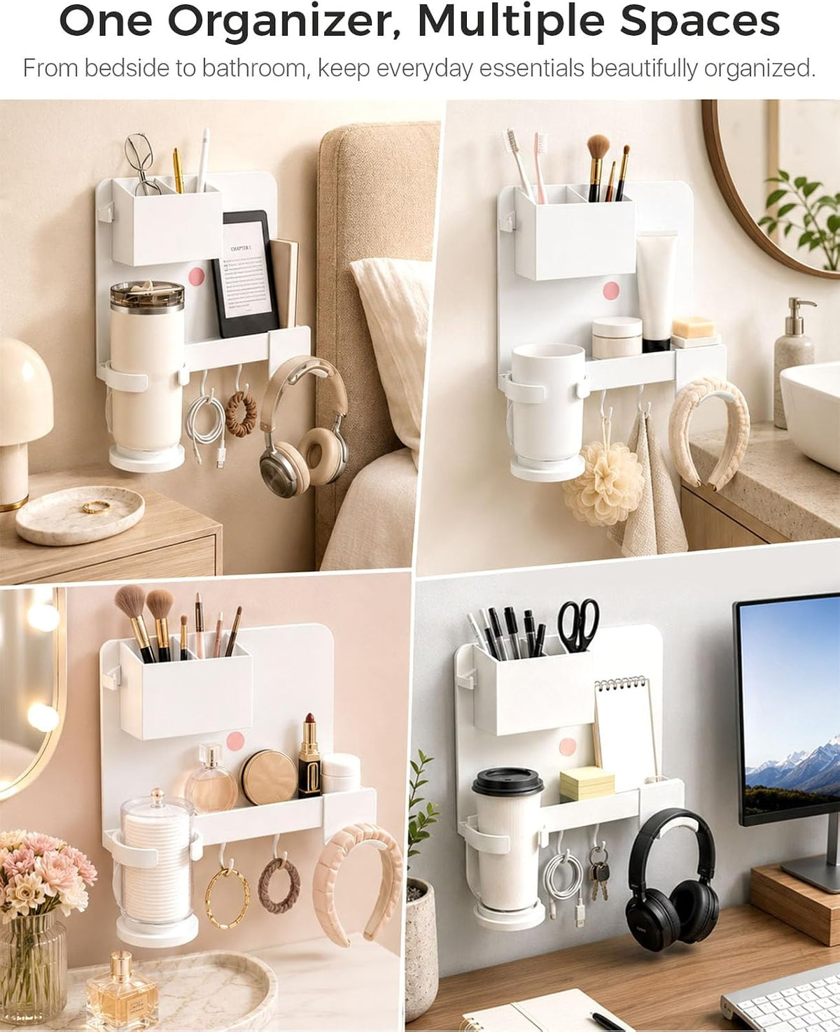 Floating Shelves for Bedside Shelf, No Drill Stick On Bedside Wall Shelf