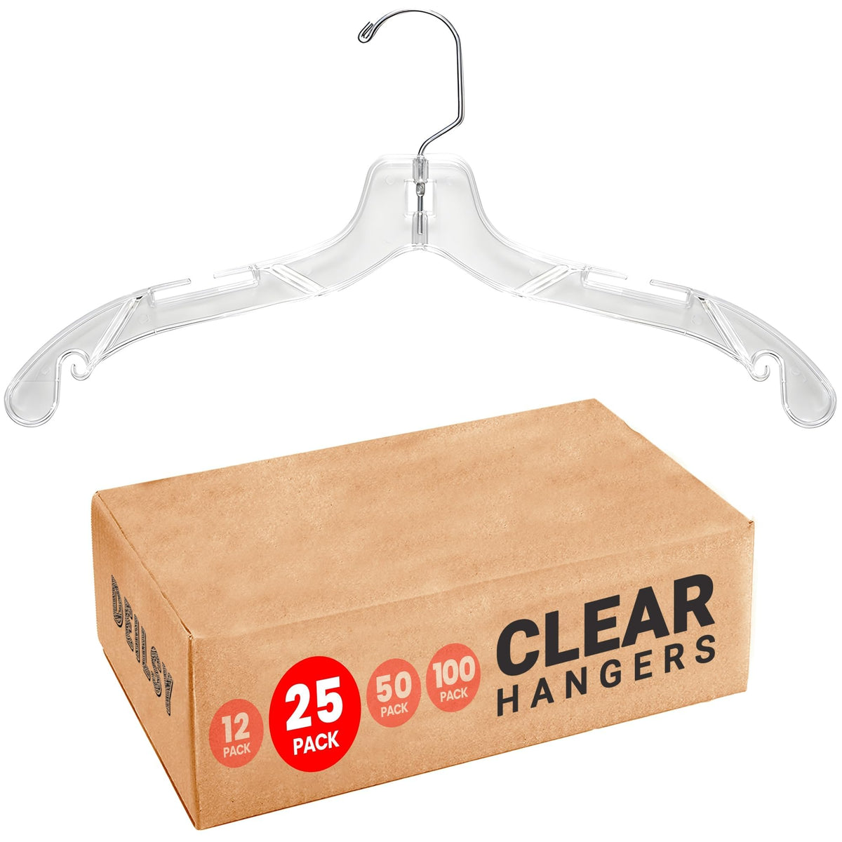 DEILSY™ Clear Plastic Hangers 12 Pack Durable Plastic Shirt Hangers