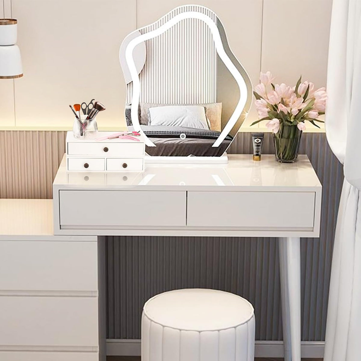 Yesland 2 Packs Space-Saving Floating Nightstand with Drawer - Perfect for Small Spaces - Supports 11 lbs - Compact Wall Mount Rustic Wood Floating Drawers - White