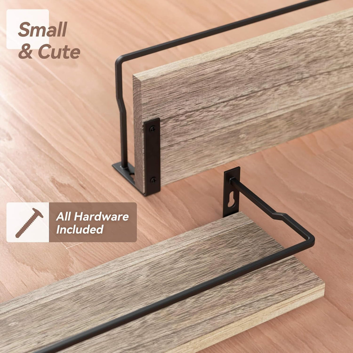 RICHER HOUSE Floating Shelves Bathroom, Small Wall Shelf Over Toilet 2 Set